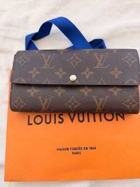 Louis Vuitton Monogram Canvas Flap Wallet in Brown- Authentic